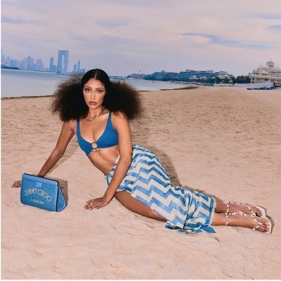 Jimmy Choo Amiral Beaded Raffia Heels - Picture 5 of 13